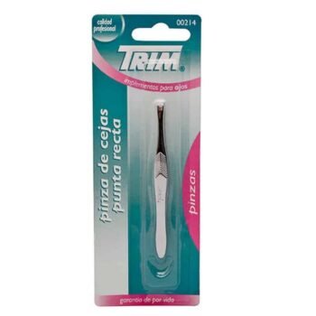 Pinza depilar recta niquelada TRIM