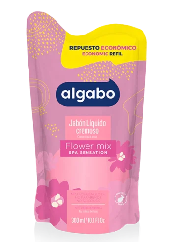 Caja x12 Repuesto Jabón Líquido Cremoso Flower Mix 300ml